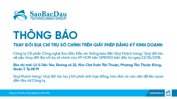 Thông báo thay đổi địa chỉ trụ sở chính trên giấy phép đăng ký kinh doanh