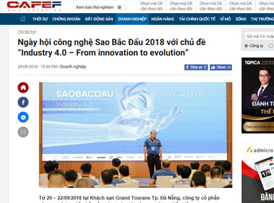 [Cafe F] Ngày hội công nghệ Sao Bắc Đẩu 2018 với chủ đề “Industry 4.0 – From innovation to evolution”