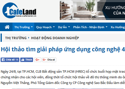 [Cafe Land] Hội thảo tìm giải pháp ứng dụng công nghệ 4.0 vào quản lý tòa nhà