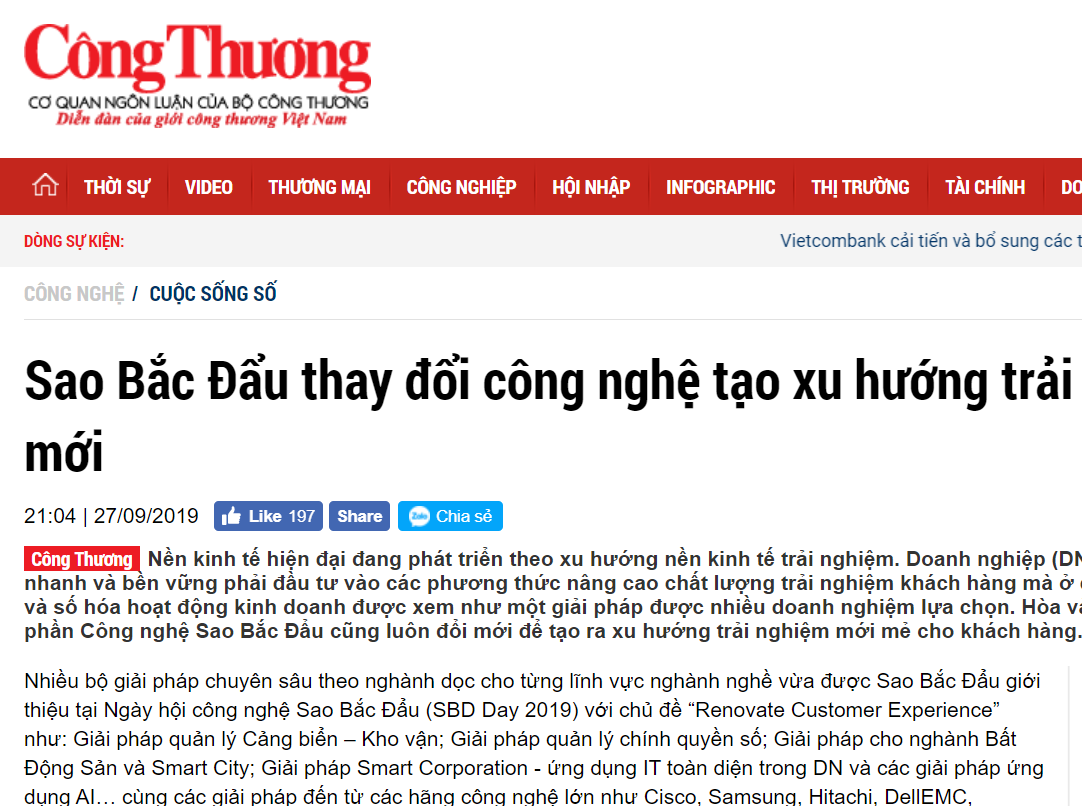 [Công Thương] Sao Bắc Đẩu thay đổi công nghệ tạo xu hướng trải nghiệm mới